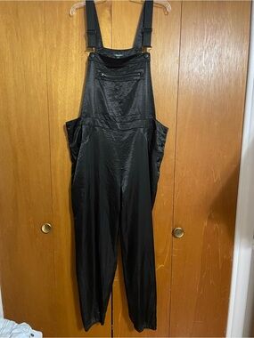 wild fable Black Satin Overalls